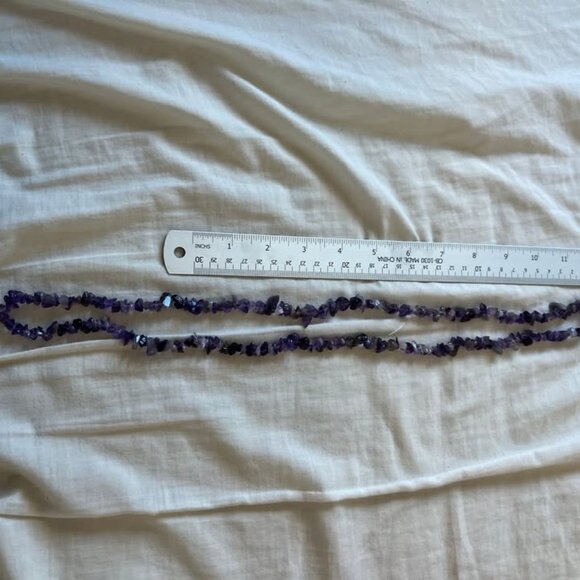 Long Natural Amethyst Chips Beads Strand - Picture 2 of 3